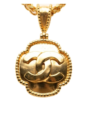 CHANEL Pre-Owned 1996 CC Gold Plated Clover Pendant Necklace costume necklace