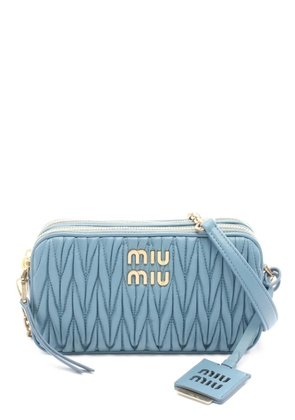 Miu Miu Pre-Owned 2020s matelassé nappa-leather shoulder bag - Blue