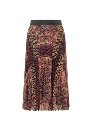 Ba&Sh Olgia pleated patterned midi skirt - Brown