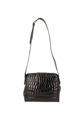 Vintage crocodile-effect shoulder bag - Black