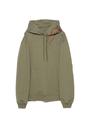 Maharishi tiger-dragon embroidered hoodie - Green