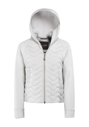 Moorer Bertha quilted hooded jacket - White