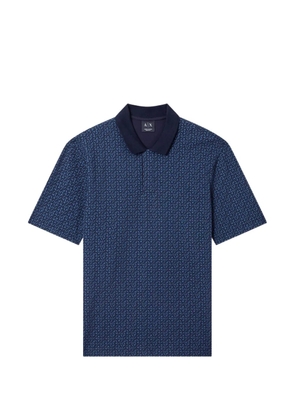 Armani Exchange cotton patterned polo shirt - Blue