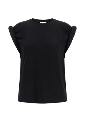 Nude Curled logo-embroidered curled sleeve T-shirt - Black