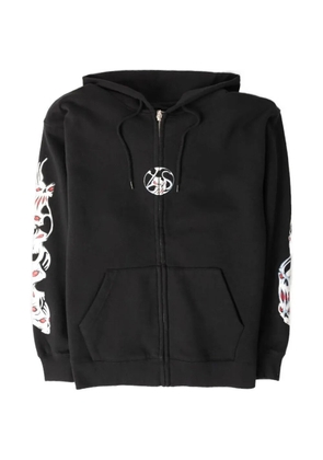 YARDSALE zip screen-printed hoodie - Black