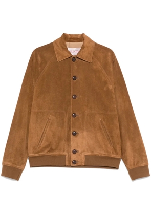 Valentino Garavani suede bomber jacket - Brown