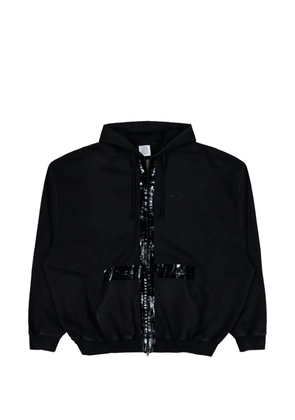 VETEMENTS taped zip-up hoodie - Black