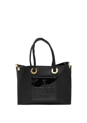 Fendi Pre-Owned 2010-2026 Mini Rubber FF Logo Shopper Tote handbag - Black