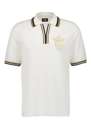 FENDI jacquard polo shirt - White
