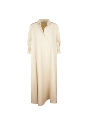 Max Mara V-neck cuffs-detail cotton dress - Neutrals