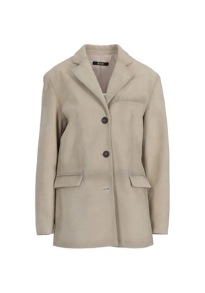 LA ROSE button suede jacket - Neutrals