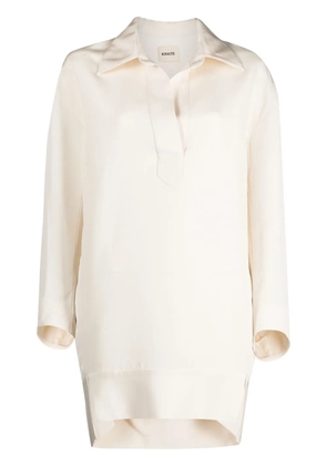 KHAITE Kal silk shirtdress - Neutrals
