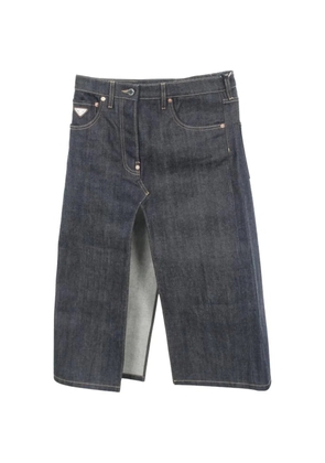 Prada Pre-Owned 2020s slit logo skirt - Blue