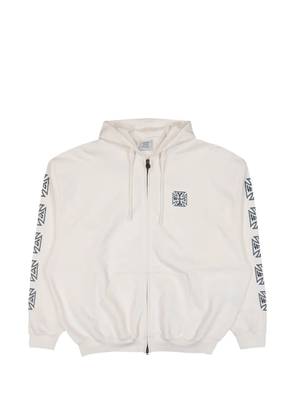 VETEMENTS logo zip-up hoodie - Neutrals
