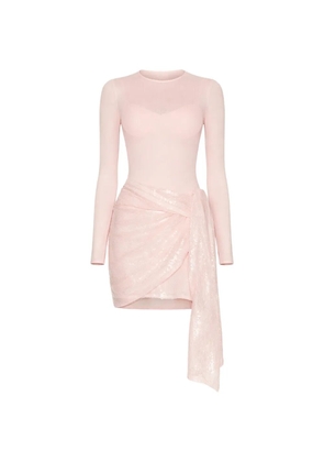 AREA sequin draped mini cocktail dress - Pink