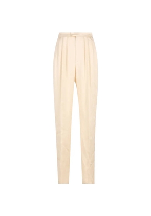 Saint Laurent pleated silk trousers - Neutrals