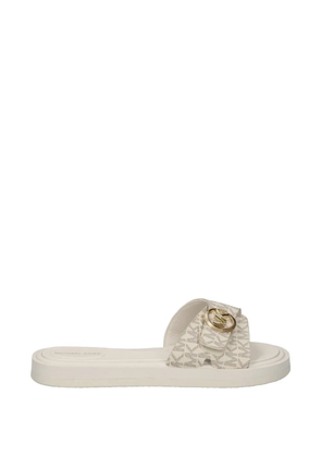 Michael Kors logo detail buckle slides - Neutrals