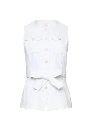 Cinq A Sept button belted top - White