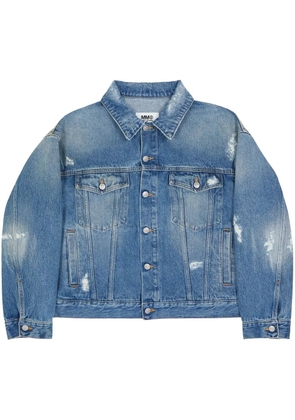 MM6 Maison Margiela distressed denim jacket - Blue