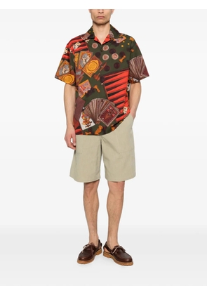 Drôle De Monsieur Casino patterned short-sleeve shirt - Green