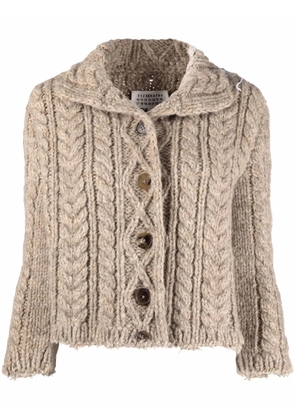 Maison Margiela chunky-knit wool cardigan - Neutrals