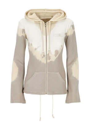 MM6 Maison Margiela tie-dye zip-up hoodie - Neutrals