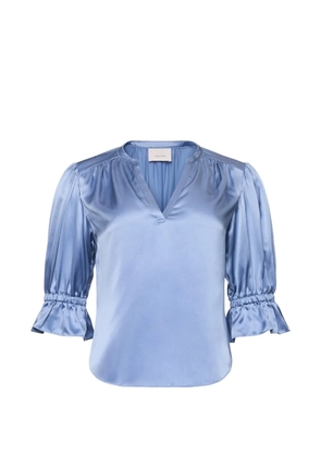 Cinq A Sept Weiley ruffled V-neck top - Blue