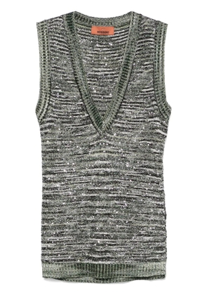 Missoni sequined slub-knit tank top - Black