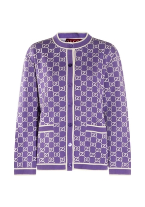Gucci monogram pocket cotton cardigan - Purple