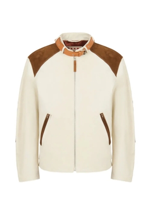 Marni contrast shoulder buckle bomber jacket - Neutrals