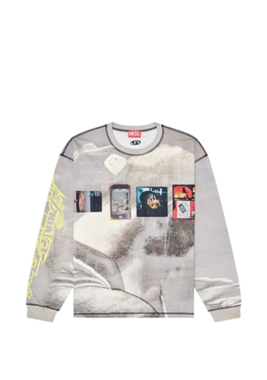 Diesel T-Boxt-Ls graphic-pattern T-shirt - Grey