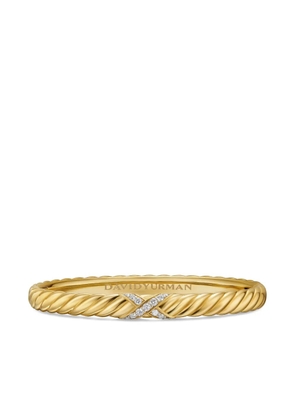David Yurman 18K yellow gold Sculpted Cable X Center Station diamond bracelet