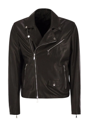 Tagliatore leather biker jacket - Brown