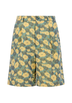 Marni floral pleated shorts - Yellow