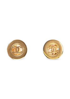 CHANEL Pre-Owned logo clip-on earrings - Gold