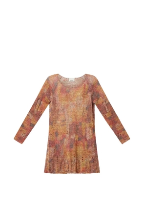 ISABEL MARANT open-knit mini dress - Orange