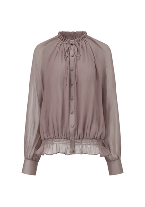 OUDE WAAG ruffled silk shirt - Pink