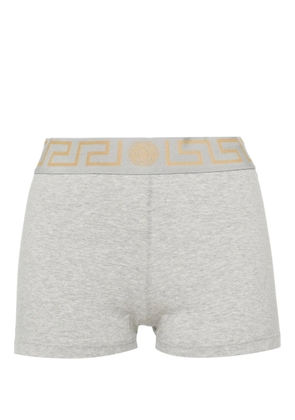Versace Greca-waistband cotton boyshort - Grey