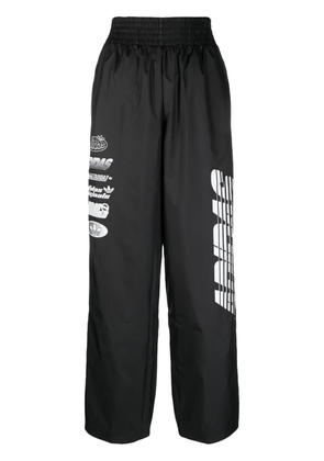 adidas logo-print elastic-waist track pants - Black