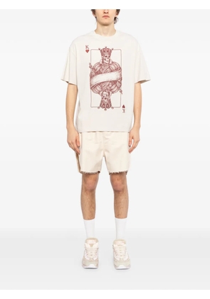 Melt poker-print T-shirt - Neutrals