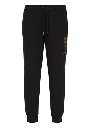 Armani Exchange dragon-embroidery cotton track pants - Black