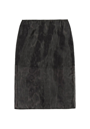 Apparis Tyra leopard midi skirt - Black