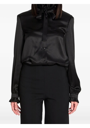 Gucci ruffled bow silk shirt - Black
