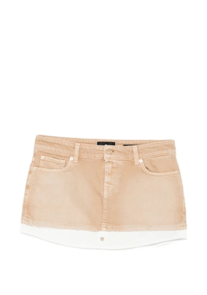 7 For All Mankind button-fastening mini skirt - Neutrals