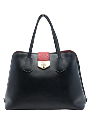 Prada Pre-Owned 2010-2026 Saffiano Cuir Convertible Top Handle Bag satchel - Black