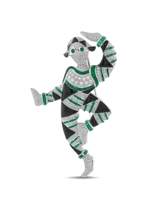 LB Exclusive multi-stone harlequin brooch - Silver