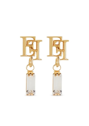 Elisabetta Franchi logo-plaque earrings - Gold