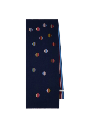 Paul Smith striped polka-dot scarf - Blue