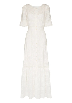 LoveShackFancy Minka embroidered cotton maxi dress - White