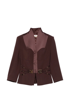 Elisabetta Franchi buckle-detail fitted jacket - Brown